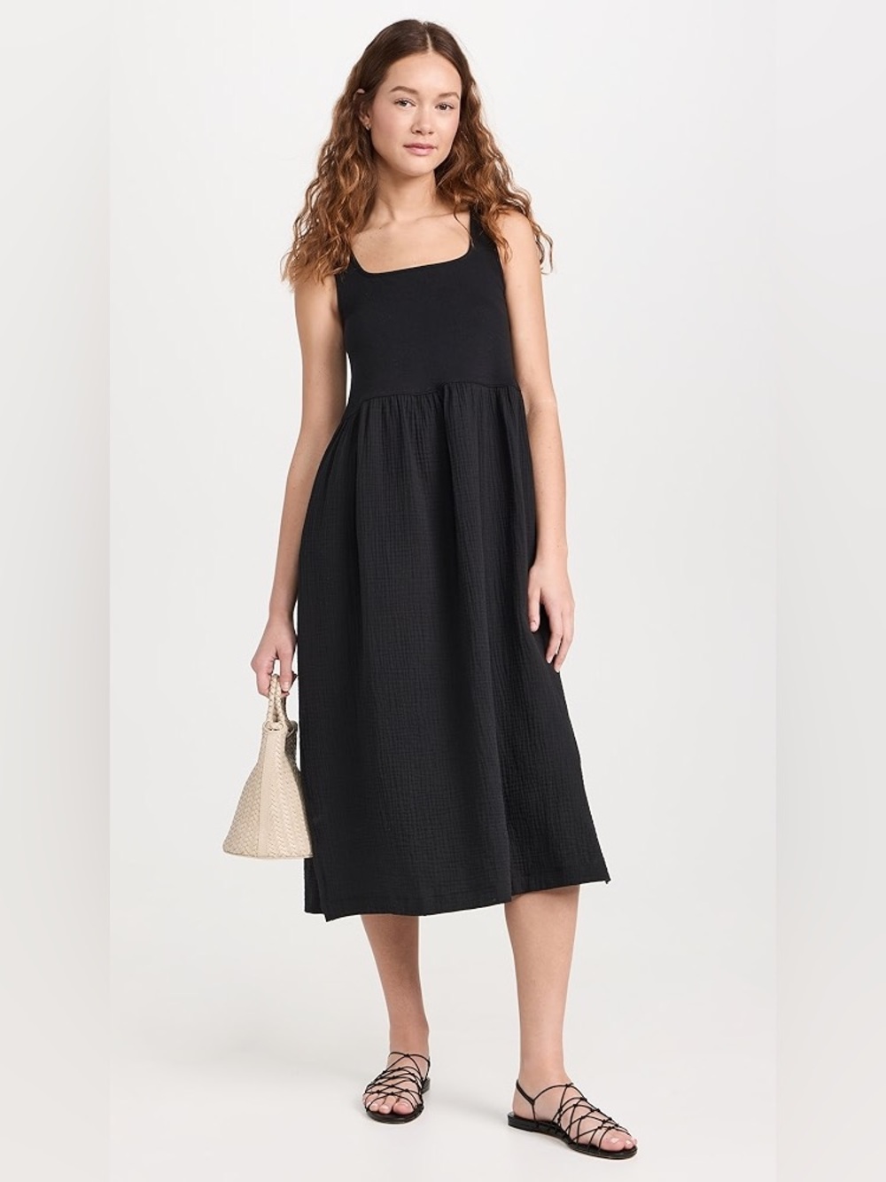Madewell Black Sleeveless Dress with Gauzy Skirt Sz XS